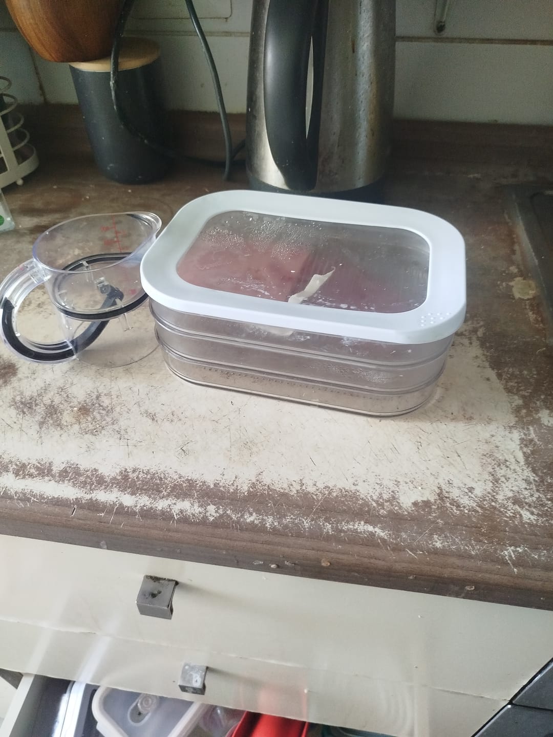 Customer photo review of Organizador Refrigerador Acrilico Recipiente Carne 3 Niveles