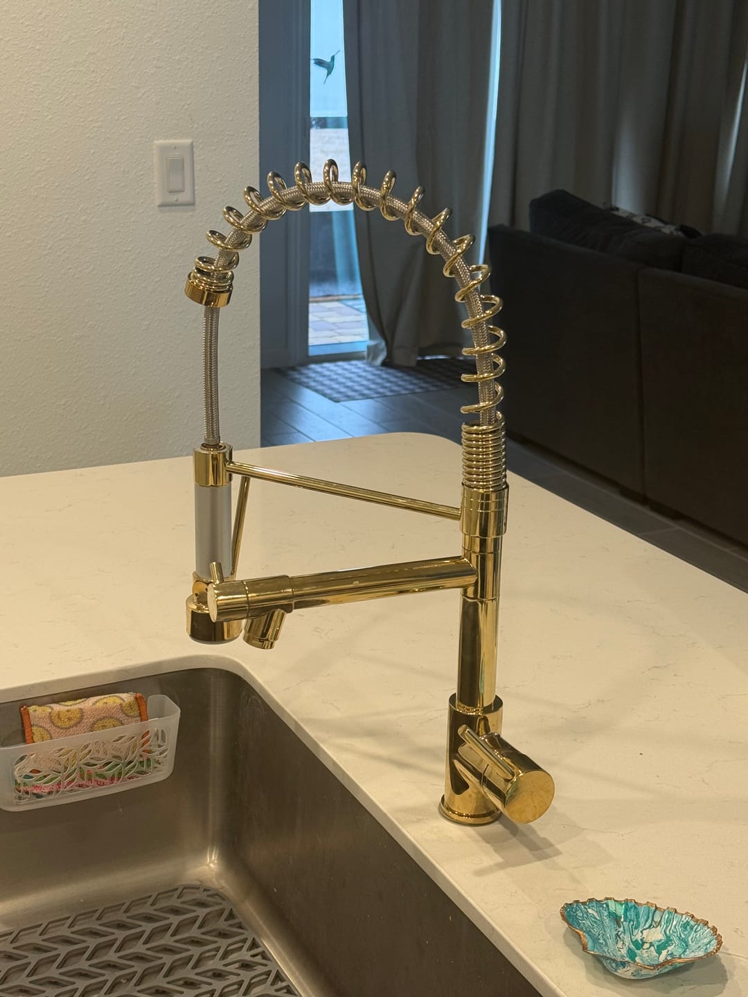 Customer photo review of Spiro Single-Hole Dual Handle Kitchen Faucet with Pull-Down Spring Spout