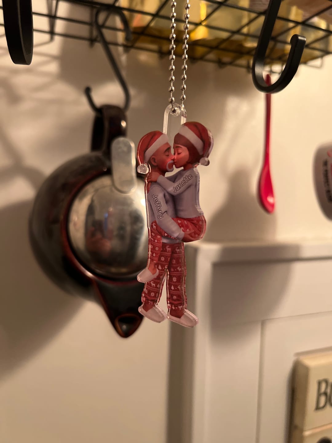 Customer photo review of Doll Couple Kissing Hugging  Personalized Ornament