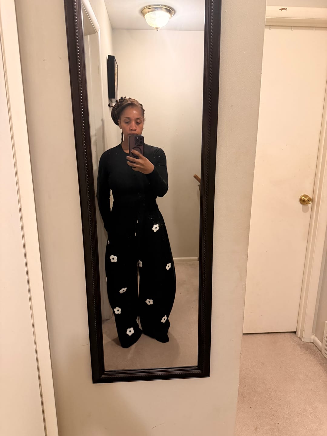 Customer photo review of Aelfric Eden Floral Embroidery Baggy Barrel Sweatpants