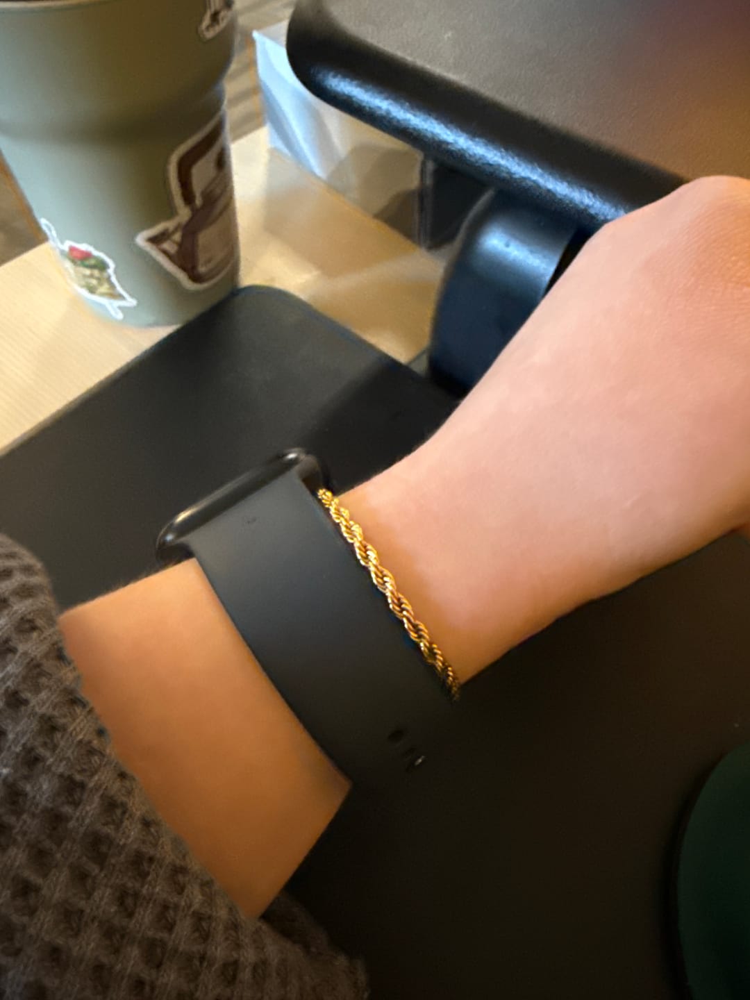 Customer photo review of Twisted 18K Gold Bracelet