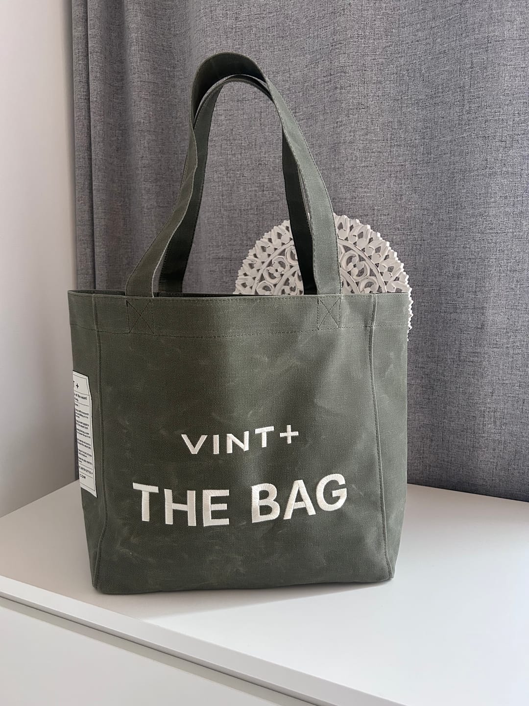 Customer photo review of WAXED CANVAS TOTE BAG - BIG - KHAKI