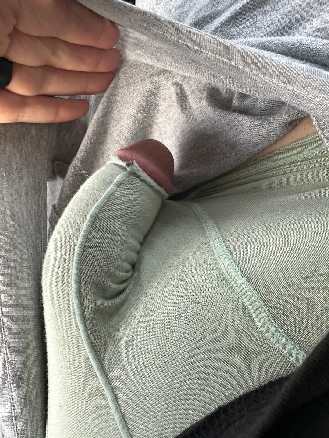 Customer photo review of Men’s Dual Ball Pouch Trunks With Fly Front