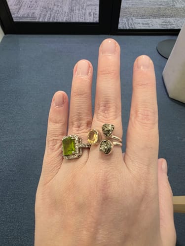 Customer photo review of Citrine + Pyrite triple ring