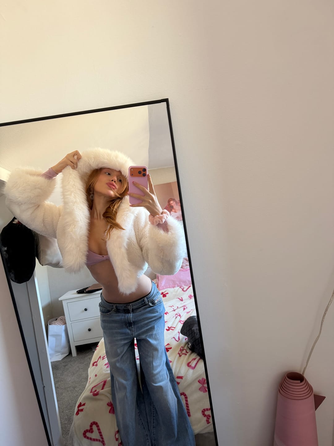 Customer photo review of Cynthia Faux Fur Jacket