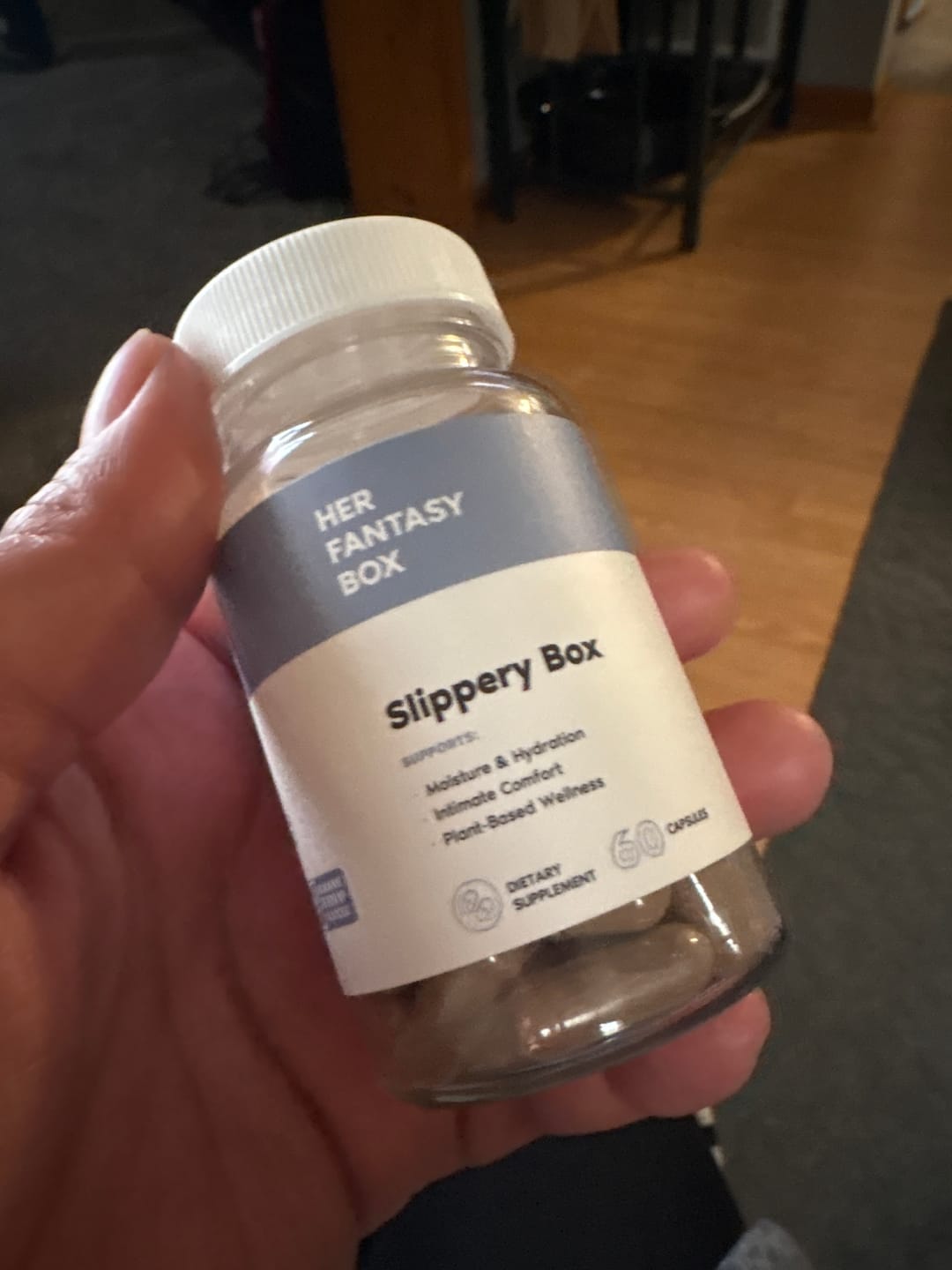 Customer photo review of Slippery Box - Extra Moisture Support Capsules