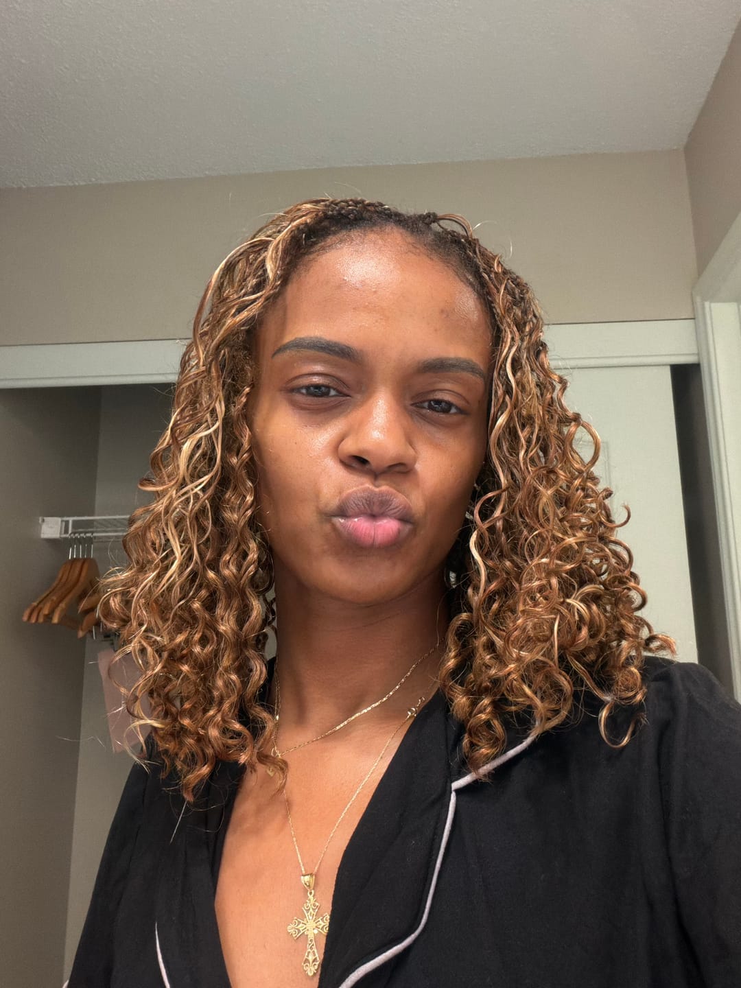 Customer photo review of #30 Light Brown Water Wave Human Crochet Hair