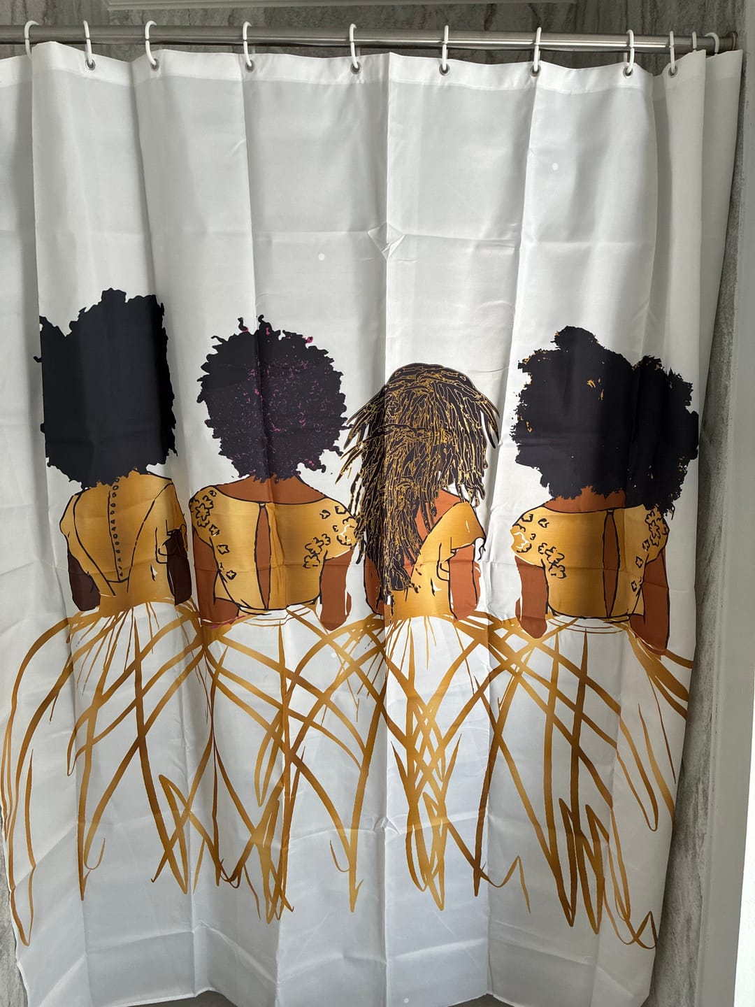 Customer photo review of Oro White Shower Curtain