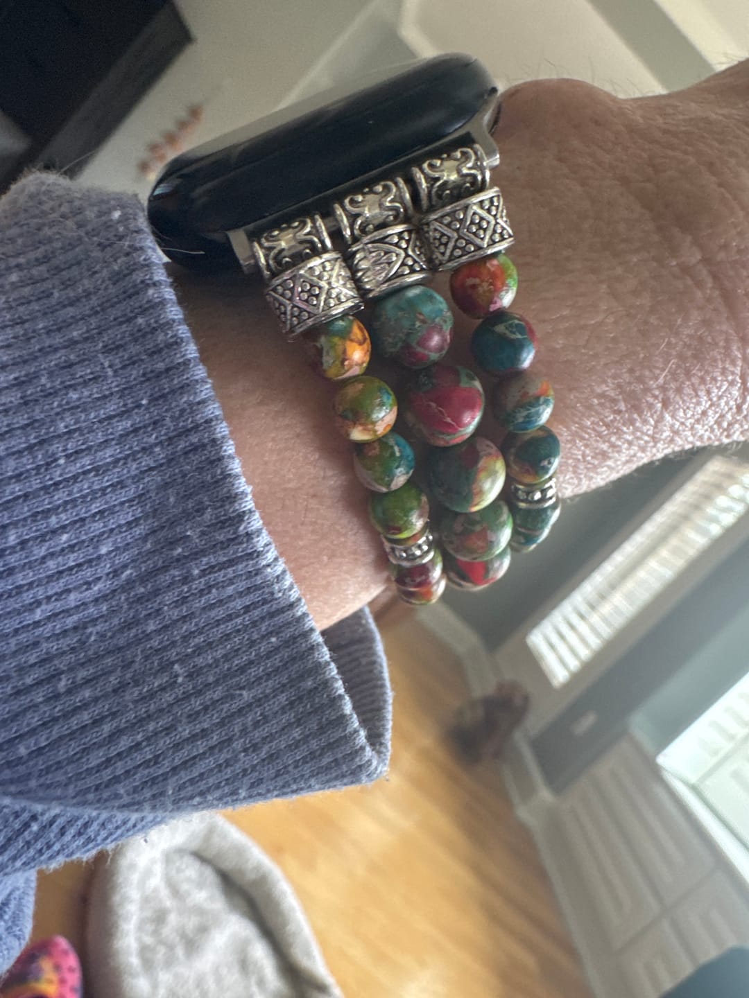 Customer photo review of Vineyard Jasper Stretch Apple Watch Strap