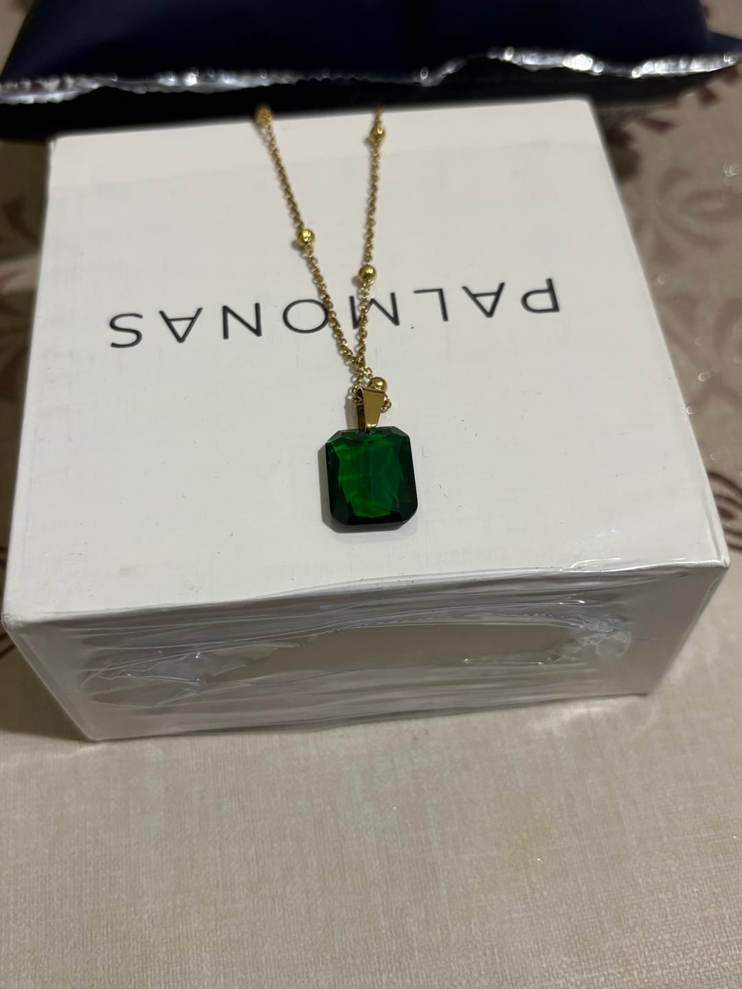Customer photo review of Dazzling Emerald Necklace