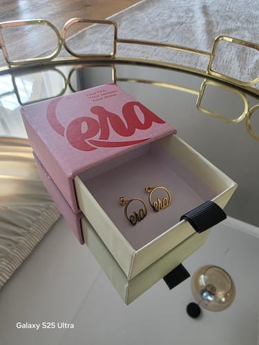 Customer photo review of Gold Era Logo Studs