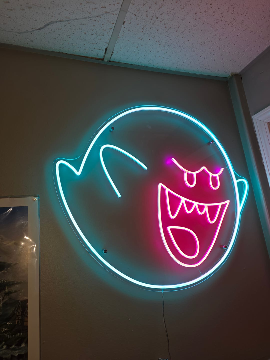 Customer photo review of Funny Ghost Neon Sign