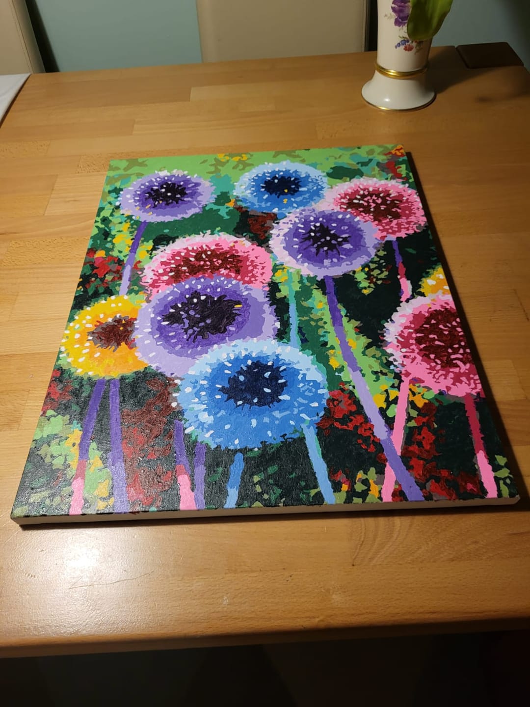 Customer photo review of Malen nach Zahlen - Bunte Pusteblumen
