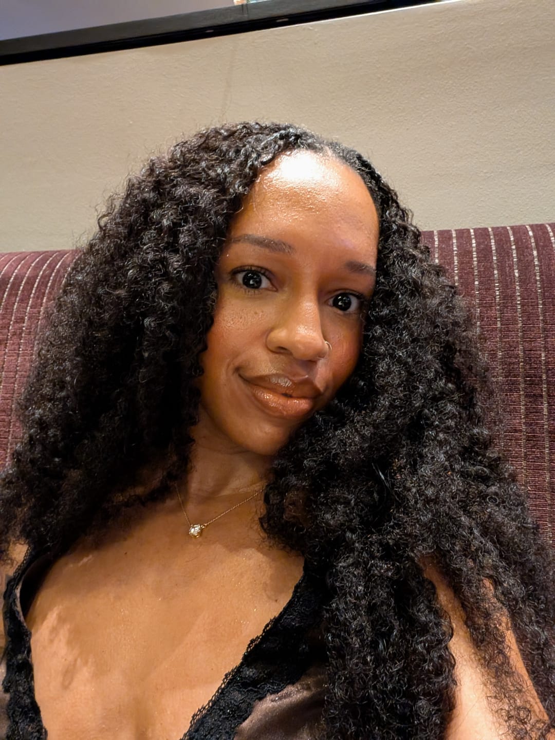 Customer photo review of Multi-Textured Kinky Curly Bulk Hair Extensions for Braiding