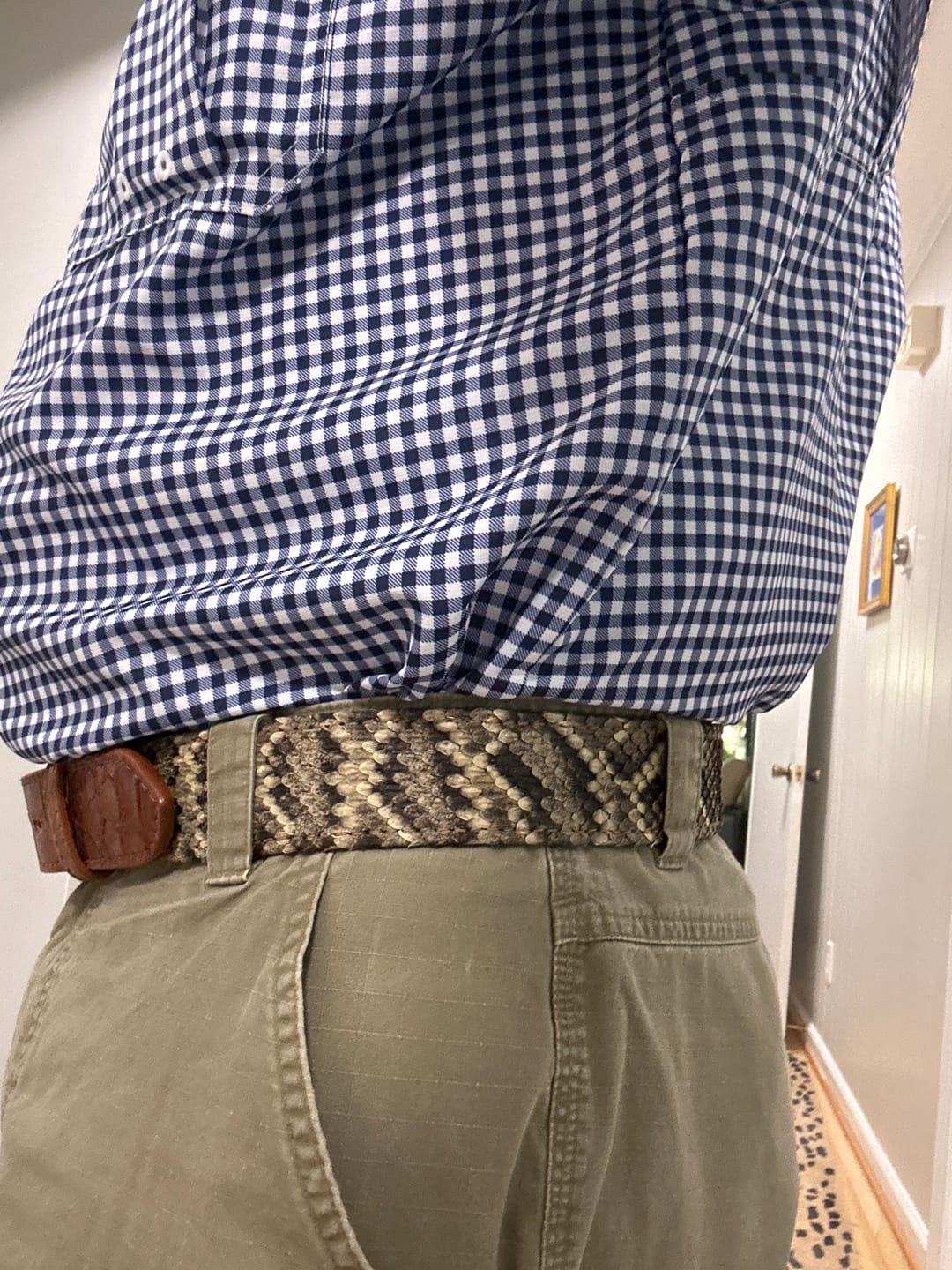 Customer photo review of Bull & Briar 1" 1/2 Eastern Diamondback with Cognac Genuine Alligator Tips