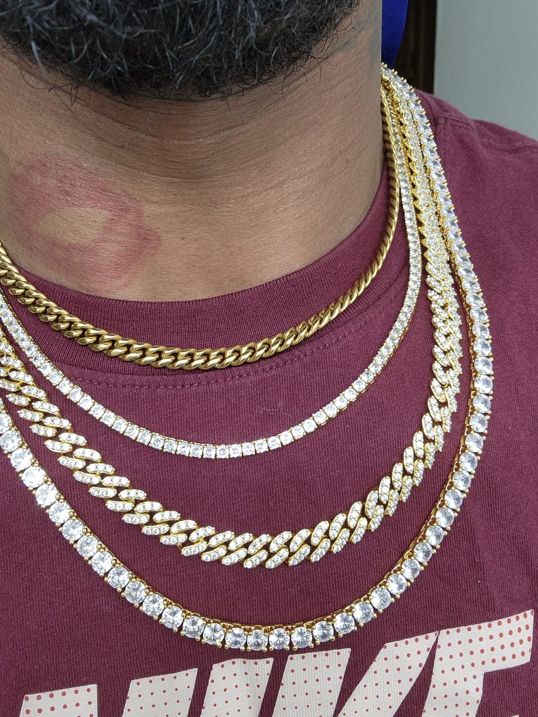 Customer photo review of 5mm Round Cut Clustered Tennis Chain