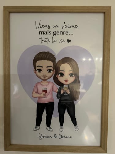Customer photo review of Affiche Personnalisée - Couple Chibi