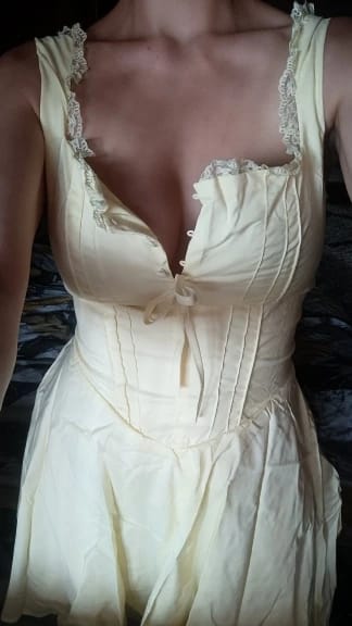 Customer photo review of Jolie Flowy Lace Up Mini Dress