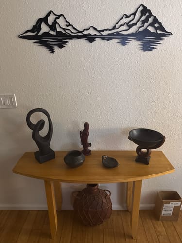 Customer photo review of Mountain Range Reflection - Metal Wall Art