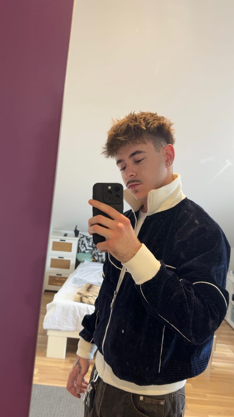Customer photo review of Velour Track Jacket Blue