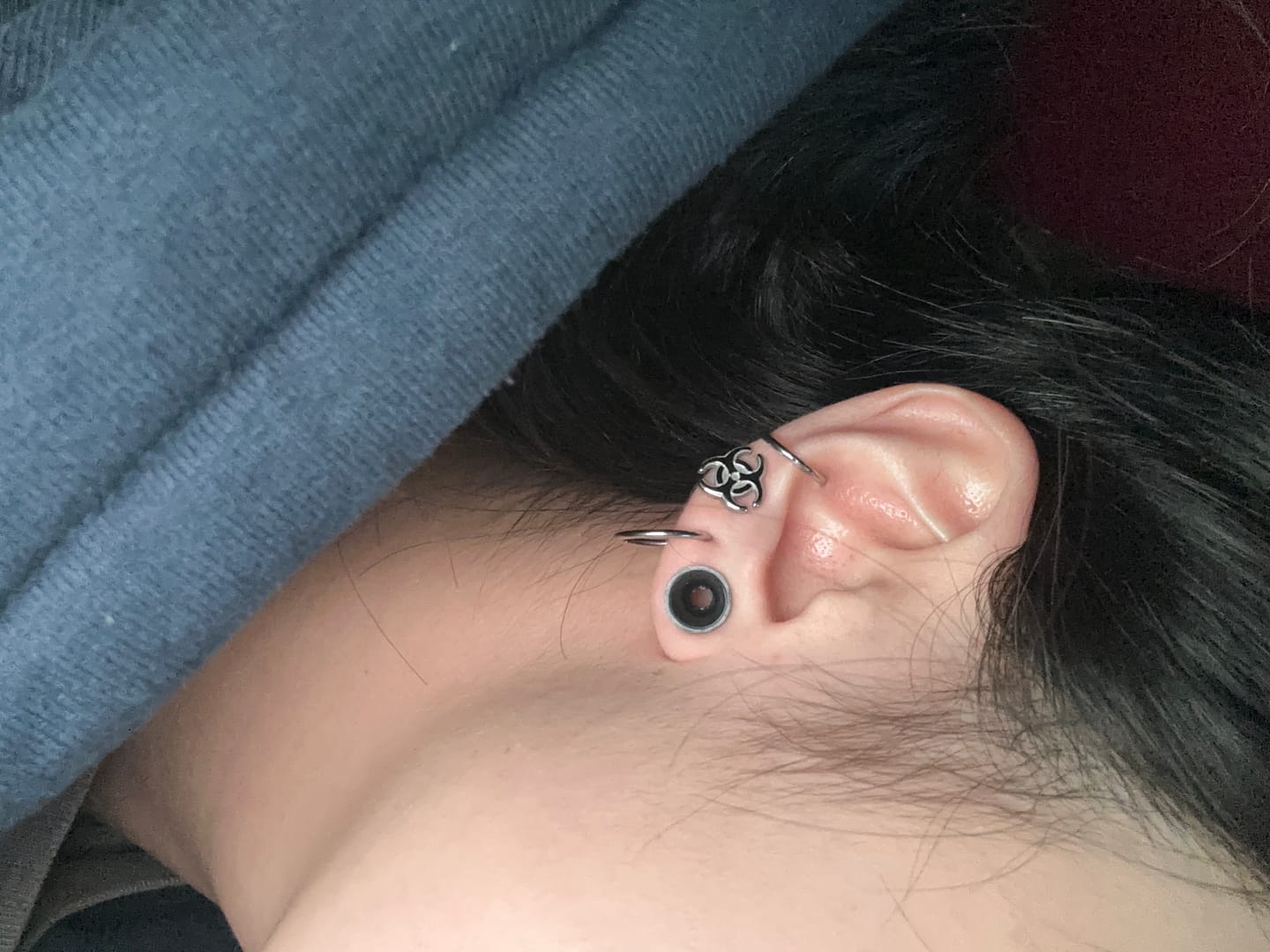 Customer photo review of BIOHAZARD STUD EARRING