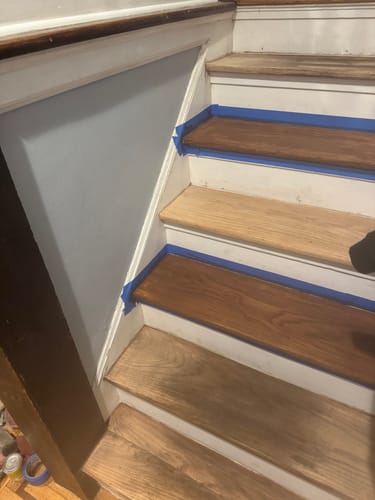 Customer photo review of Amalfi Carrara Herringbone Stair Runner