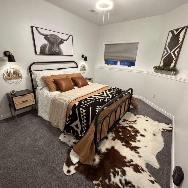 Customer photo review of Genuine Speckled Calfskin Rug, Custom Living Room Decorative Carpet