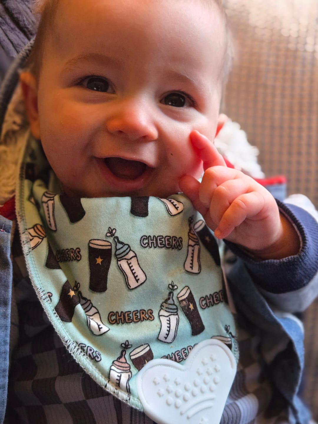 Customer photo review of Cheers Teething Bib