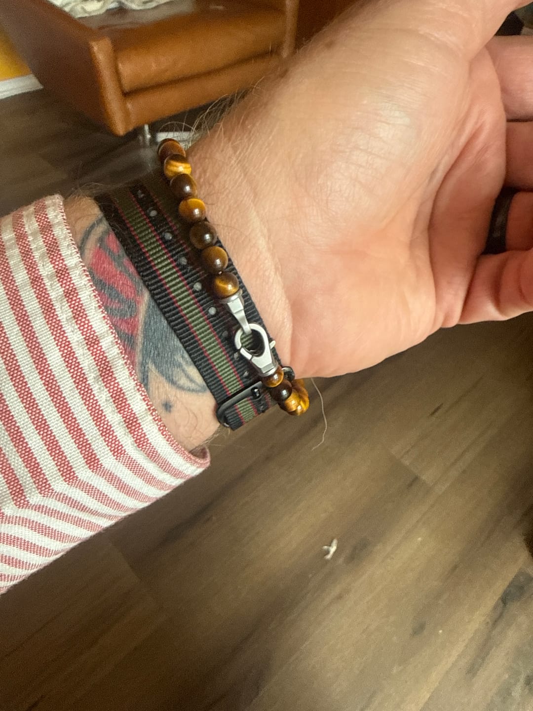Customer photo review of 6mm Matte Clasp Bead Bracelet