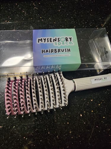 Customer photo review of My Sensory Space Hairbrush - Pink Marshmallow