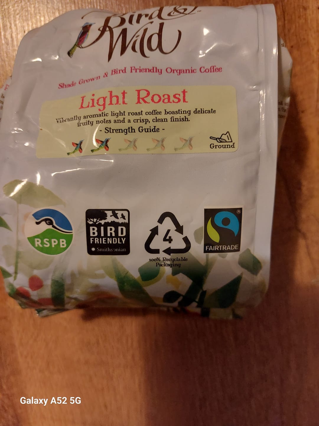 Customer photo review of Light Roast Fairtrade Organic Beans & Ground - 200g, 1kg