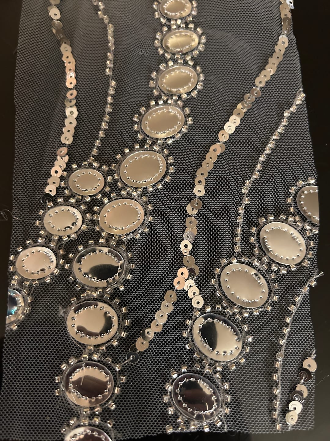 Customer photo review of Silver Midnight Mirror Sequin Wave Lace