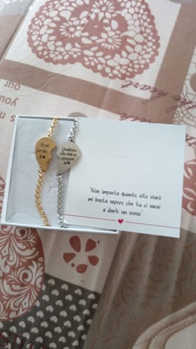 Customer photo review of Combo Bracciali Mezzo Cuore ✦ Tu sei per me