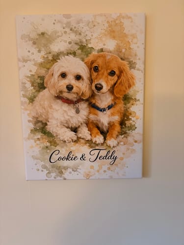 Customer photo review of Your Pet as Watercolor Portrait