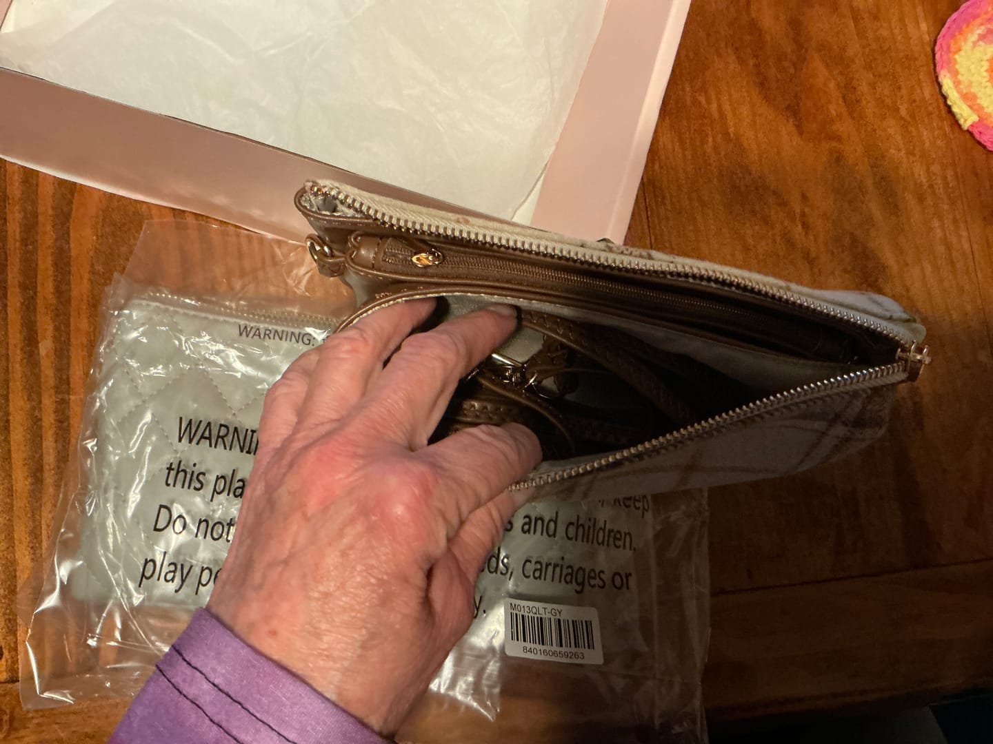 Customer photo review of Riley Vegan Plaid Crossbody