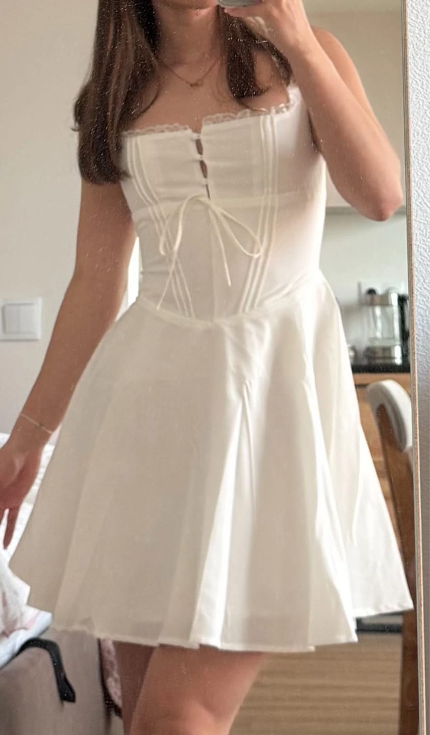 Customer photo review of Jolie Flowy Lace Up Mini Dress
