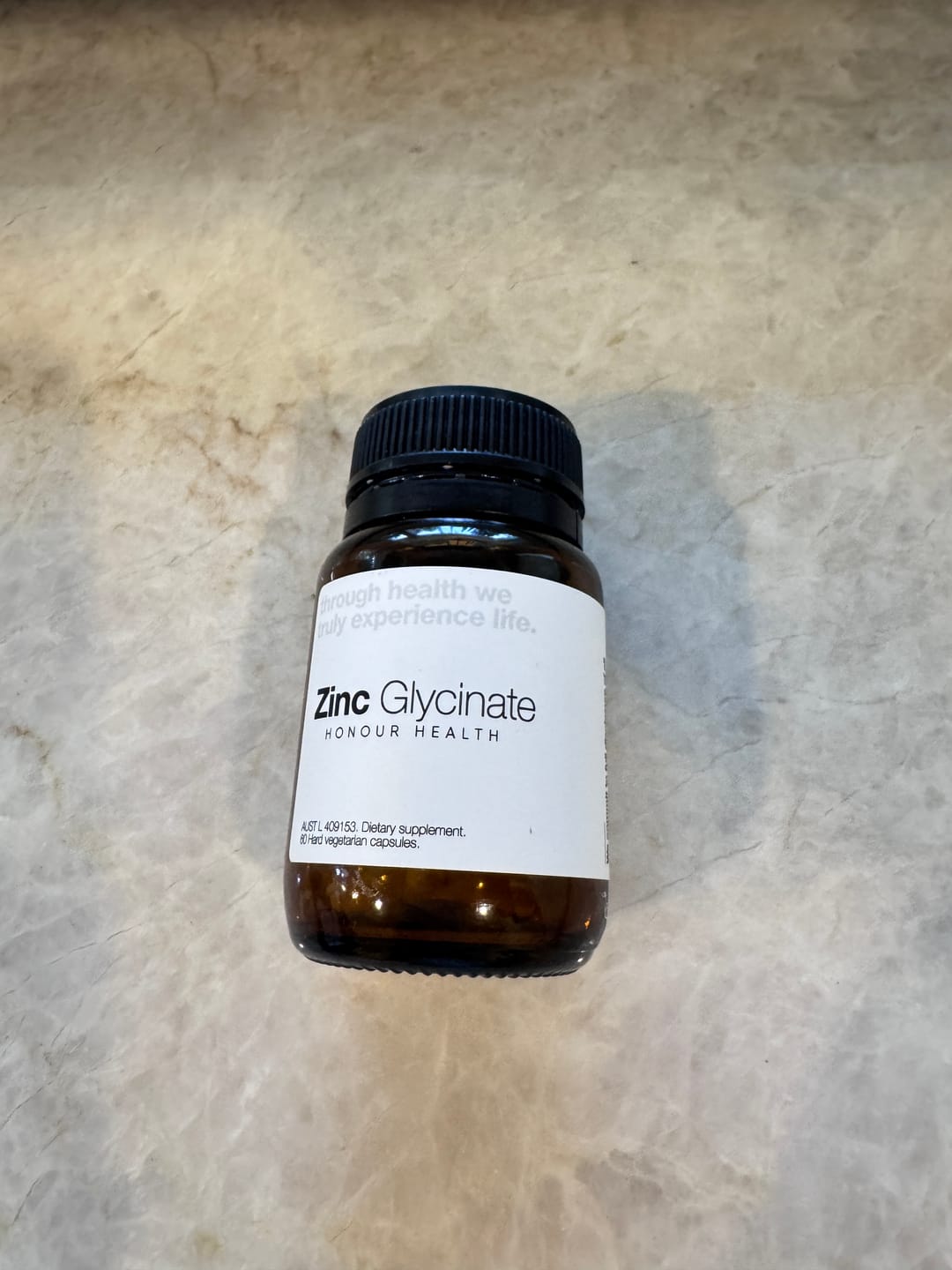 Customer photo review of Zinc Glycinate - 60 Capsules