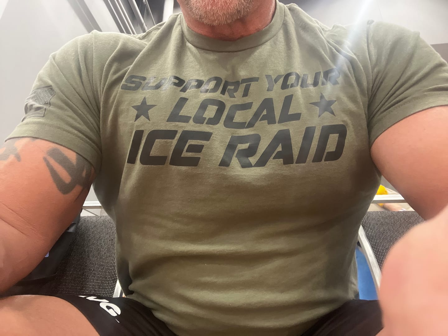 Customer photo review of Support Your Local Ice Raid T-Shirt