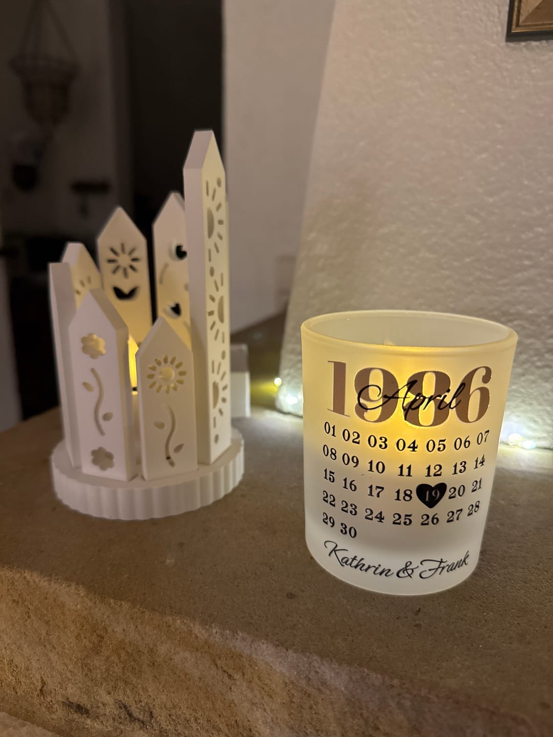 Customer photo review of Unser Tag - Personalisiertes Teelicht