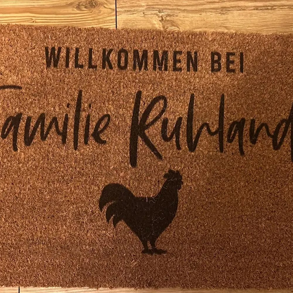 Customer photo review of Fußmatte aus Kokos personalisierbar – Individuelle Türmatte mit eigenem Motiv & Logo