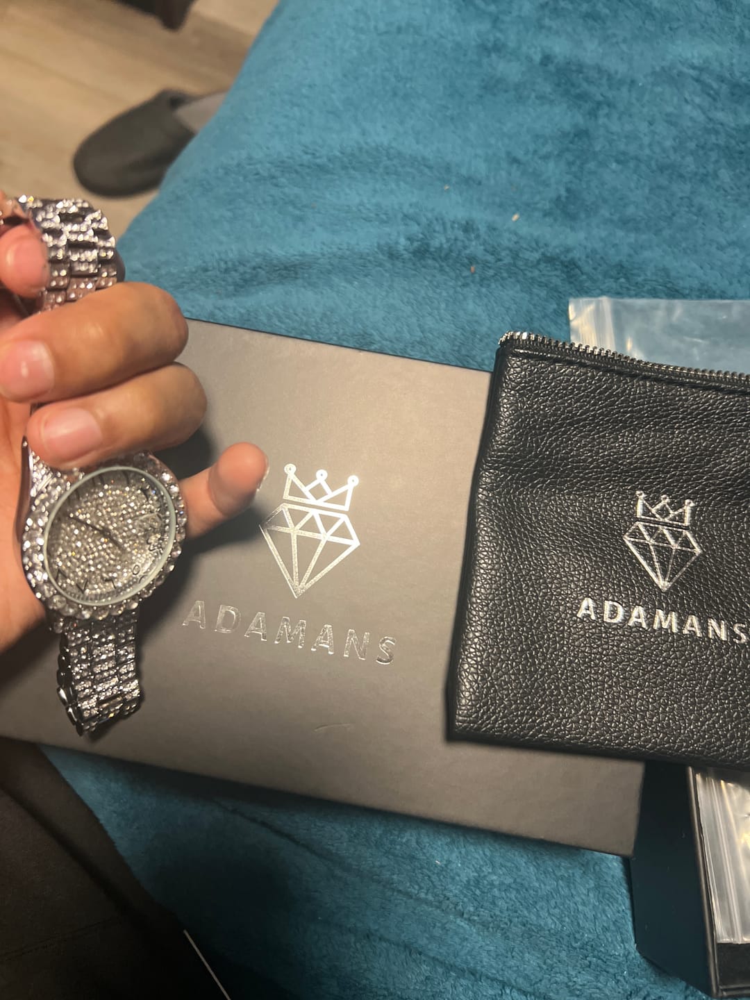Customer photo review of Arabic Dial Diamond Simulant Watch - Silver