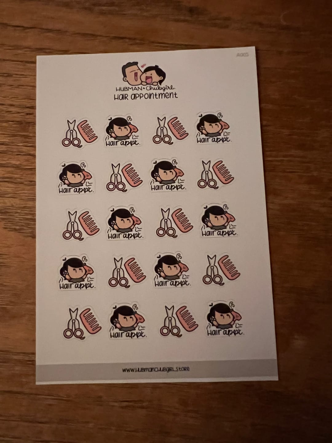 Customer photo review of Hair Appointment Planner Stickers