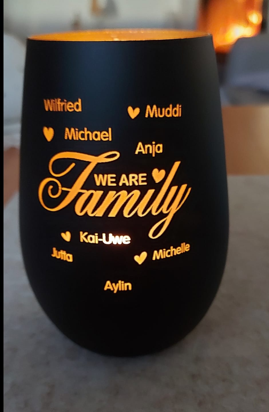Customer photo review of We are Family - Familien-Windlicht