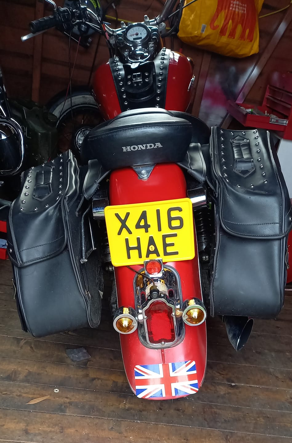Customer photo review of Yellow Metal Pressed 7×5 Motorbike Number Plate