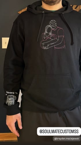 Customer photo review of Soulmate Custom Embroidered Photo Hoodie
