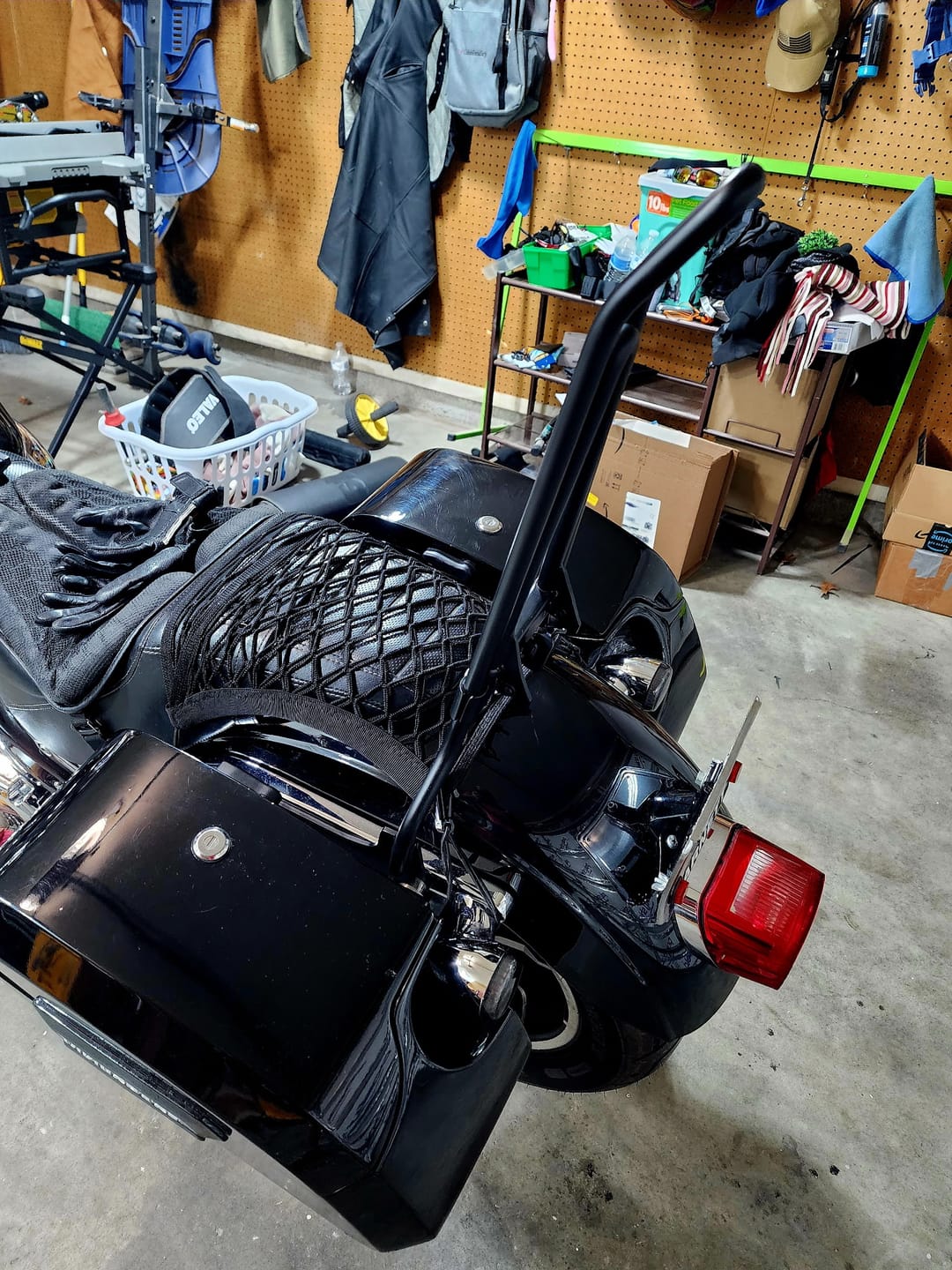 Customer photo review of Iron Born Blade 25" Sissy Bar with Foldable Luggage Rack for Harley Softail Low Rider S FXLRS Matte Black
