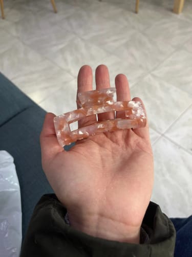 Customer photo review of French Rectangle Hair Claw Clip –  Acrylic (Large)