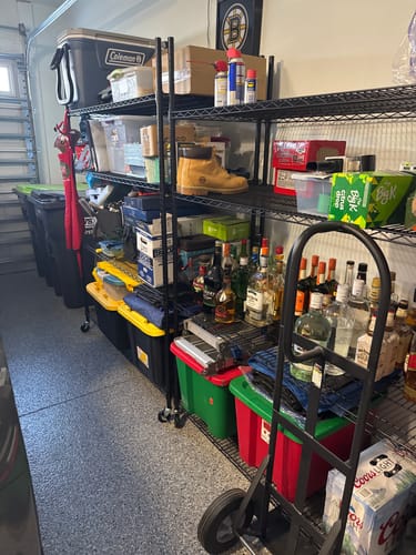 Customer photo review of Reibii 56"W x 75.6"H Wire Shelving Units on Wheels, 2550 lbs Adjustable Wire Storage Shelves for Pantry Closet Commercial