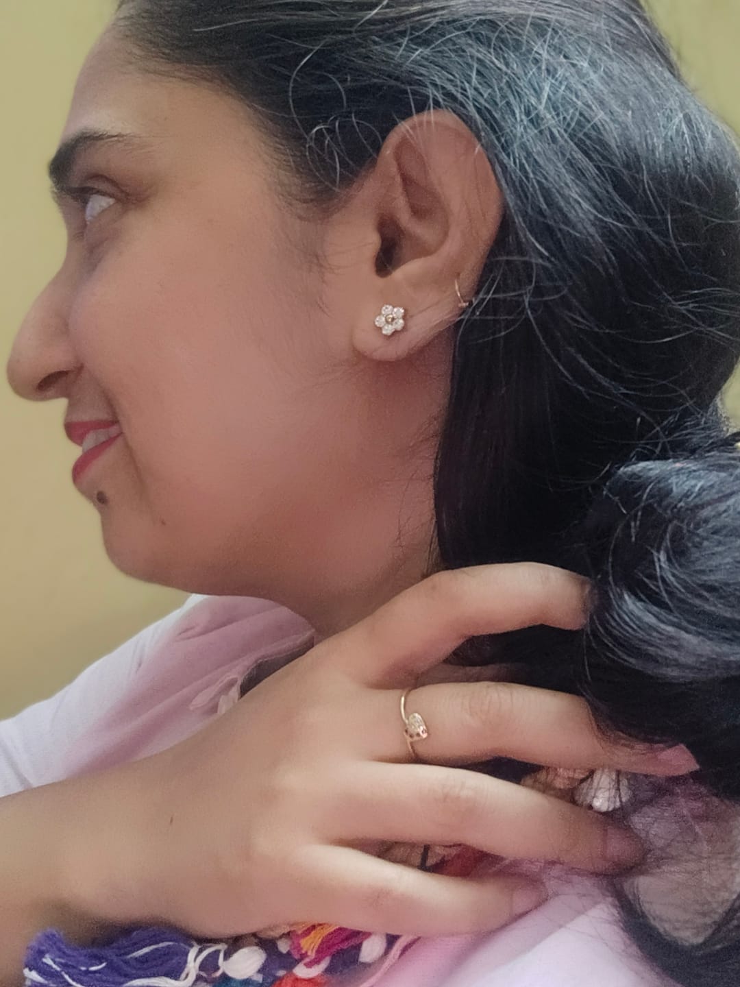 Customer photo review of Crystal Nova Studs