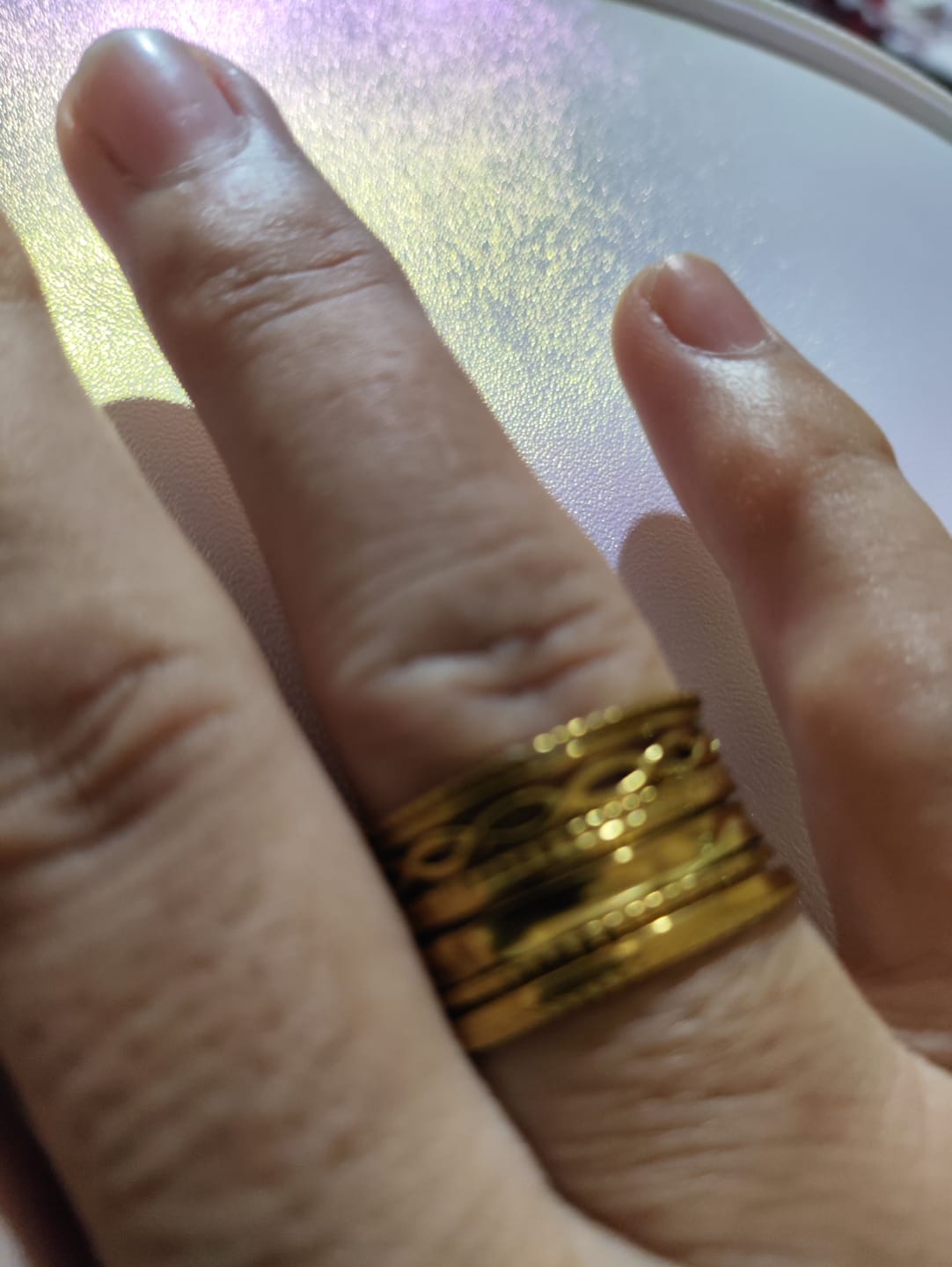 Customer photo review of Anel Royale Ajustável Banhado em Ouro 18k
